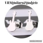 Oorknop gitaar zilverkleurig